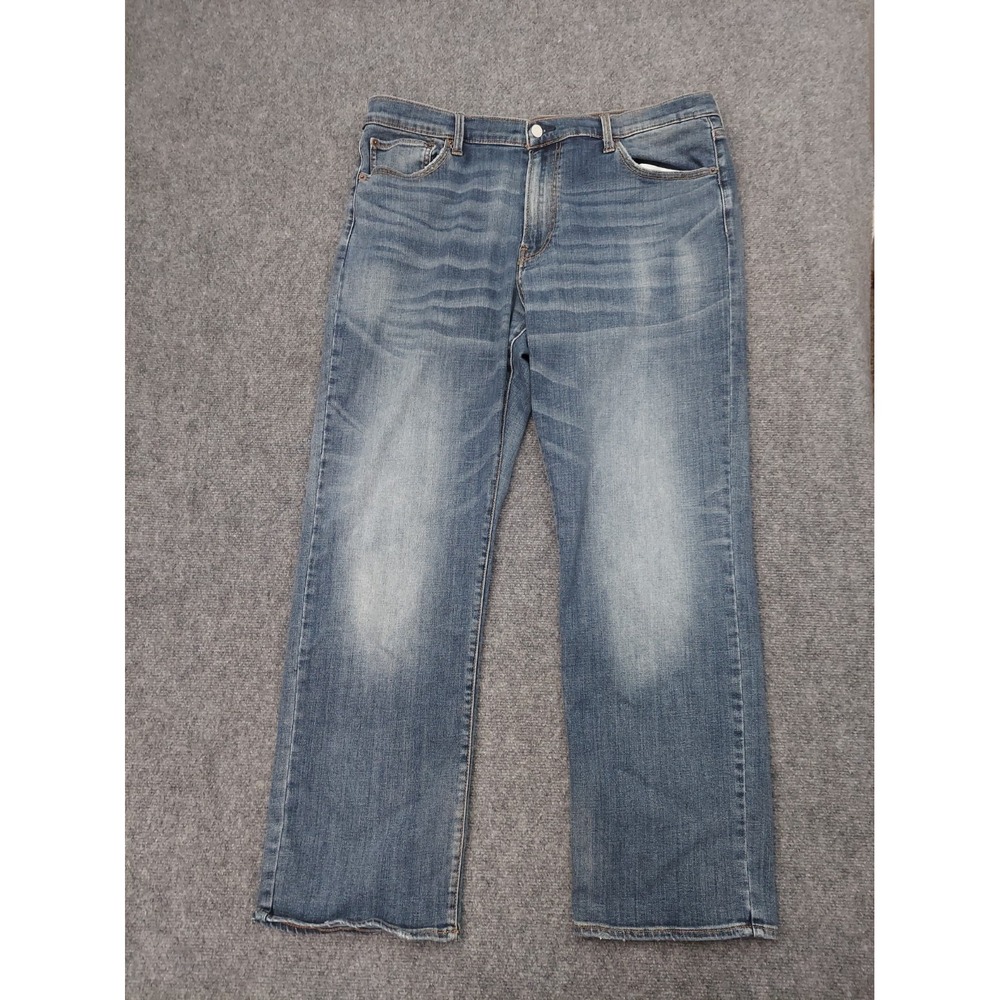 LUCKY BRAND jeans men 38x32 Blue Relaxed Fit Whiskered Medium Wash